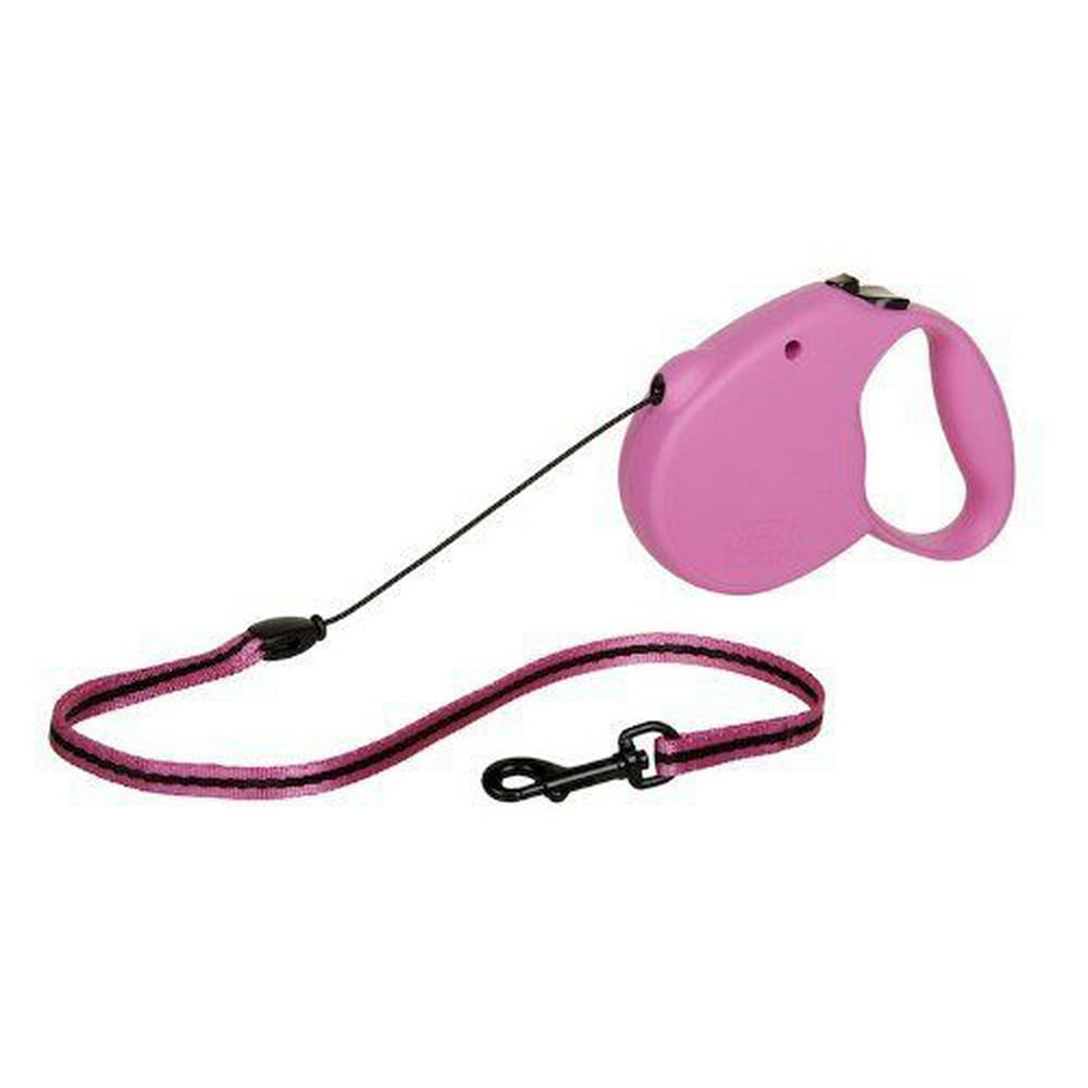 flexi Retractable Pet Leash, Pink, 16', (Small)