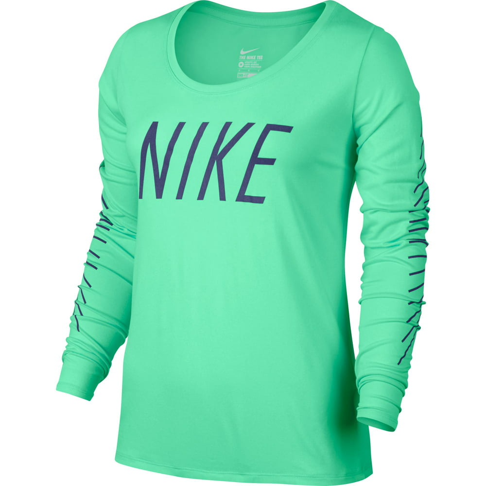 Nike - Nike Legend Scoop Neck Women's Long Sleeve T-Shirt Mint Green ...