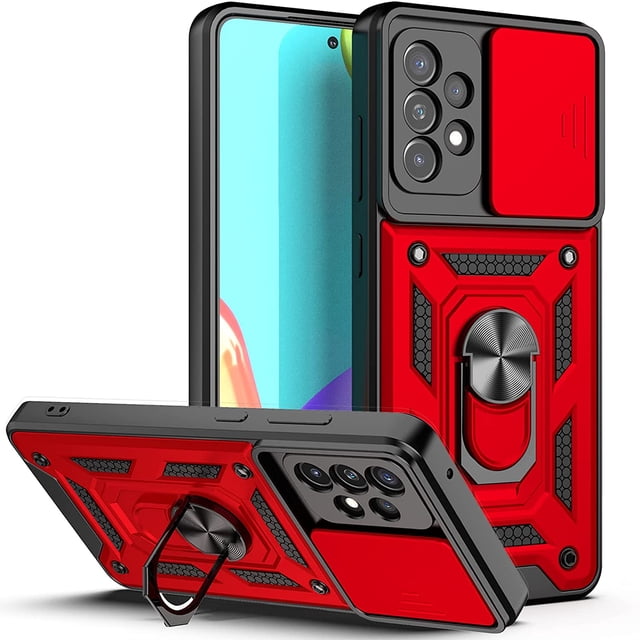 Funda de lente de cámara deslizante para Samsung Galaxy A12 A21s A22 A32 A50 A51 S22 Ultra S21 Plus S20 FE A52 A71 A72 A02 cubierta de armadura de parachoques