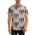thumbnail image 1 of Chemise Unisexe à Manches Courtes avec Imprimé de la Saint-Valentin, Chemise Décontractée Boutonnée Assortie pour Couples avec Col Rabattu, Haut Graphique Coupe Régulière en Tissu Léger et Respirant pour Cadeaux des Fêtes et Sorties à Thème, 1 of 7