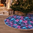 thumbnail image 4 of Salouo Blue Skull Flower Christmas Tree Skirt 36" Farmhouse Christmas Decorations Snowman Xmas Tree Skirt Tree Mat for Holiday Party Decor, 4 of 8