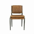 thumbnail image 6 of Pasargad Home Capri Brown Top Grain Leather Accent Chair with Metal legs, 6 of 10