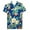 Blue, variant on hawaiian shirt 46 mens flower leaf beach aloha party camp holiday blue xl