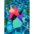 thumbnail image 5 of Justice Girls One Piece Color Block Wrap Swimsuit, sizes XS-XL, 5 of 6