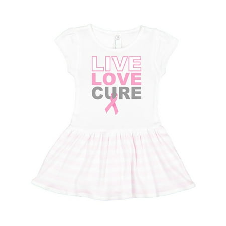 

Inktastic Live Love Cure Breast Cancer Gift Toddler Girl Dress