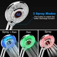thumbnail image 7 of LED Shower Head Color Changing, Handheld Shower Head High Pressure with Hose, Water Saving Spray Showerheads, Discoloration Warning, Water Temperature Display, 3 Spray Modes, Easy to Install, ‎Chrome, 7 of 7