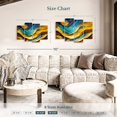 thumbnail image 4 of Elephant Stock Abstract Desert Dunes Wall Art - Horizontal Multi Panel Canvas - Living Room Wall Decor - Abstract Multi Panel - Orange And Turquoise Decor - 43" x 27", 4 of 8