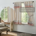 thumbnail image 5 of VHC Brands Kaila Country Cottage Ruffled Blue Ticking Stripe Curtain Short Panel Set 63x36, 5 of 5