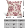 thumbnail image 5 of Red Toile Pillow Covers 16x16 Inch Set of 2 Burgundy and Beige French Country Cotton Linen Decorative Throw Pillow Case Cottage Vintage Cushion Cover for Bedroom Sofa Living Room Chair Home Decor, 5 of 6