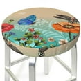 thumbnail image 3 of Bingfone13 Inch Padded Round Bar Stool Cover Cushion With Elastic Fabric Round Chair Seat - Colorful Plants And Insects, 3 of 7