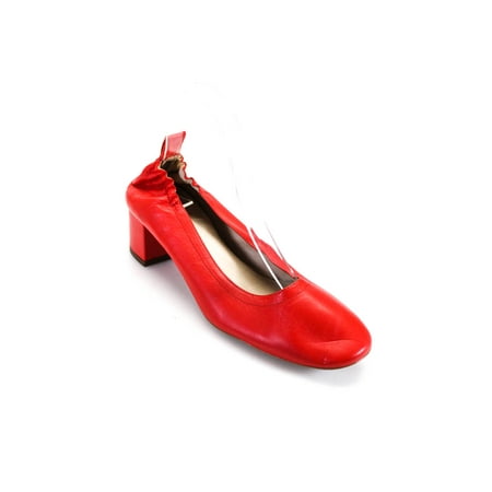 

Everlane Womens Leather Block Heel Pump Red 8.5