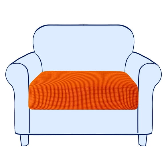 subrtex Couch Slipcover RV Seater Slip Loveseat Stretch Durable Sofa Cushion Cover Spandex Elastic Furniture Protector for Settee Seat for Replacement in Livingroom Small Orange