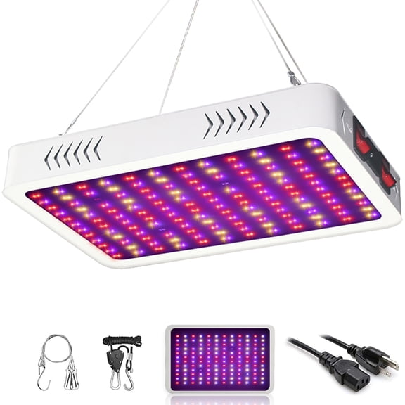 LED Grow Lights, Full Spectrum Plant Lights, 2000W Metal LED Grow Lights for Indoor Plants, Hanging Growing Lamp for Plant Veg and Flower Growing