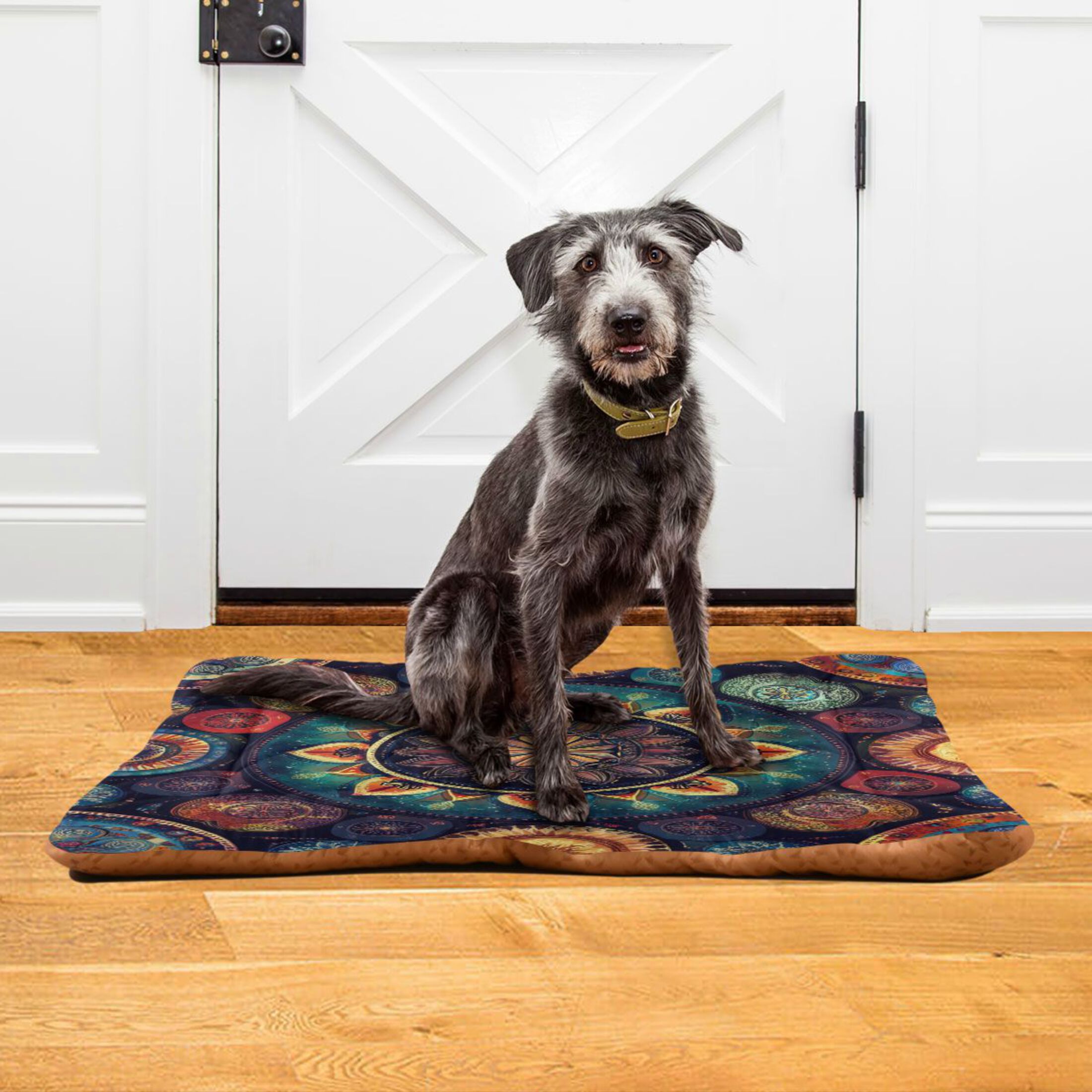 Qxltty Colorful Boho Patterns Ped Pad Wear-resistant and Hard to Bite Through Sleeping Pad for Small Medium Large Dogs Winter Pet Bed 36×24in