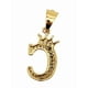thumbnail image 4 of Cadena y dije de brillos con corona de oro laminado letra C, 4 of 7