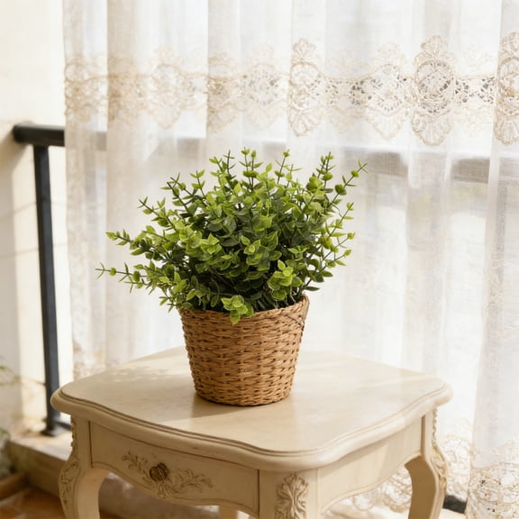 Bcylexb 12Pcs Artificial Eucalyptus Plants, 13" Fake UV Resistant No Fade Faux Greenery Leaf Plant for Indoor Outdoor Home Pot Garden Kitchen Office Table Decor