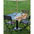 thumbnail image 4 of nqOlkjepod Blue Beige Ombre Outdoor Tablecloth with Umbrella Hole & Zipper, Moire Modern Geometric Aesthetics Square Table Cover 54x54 Inch, Dining Waterproof Table Cloth Protector for Patio/Party, 4 of 7