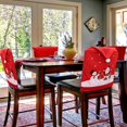thumbnail image 4 of Funda para silla navideña con gorro de Papá Noel y muñeco de nieve, color rojo, para decoración del respaldo de la silla, decoración festiva para el hogar y la cena, 6 unidades, 4 of 4
