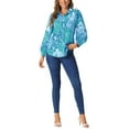 thumbnail image 2 of INSPIRE CHIC Women's Floral Print Shirt Button Up Long Sleeve Fashion Casual Blouse Top, 2 of 4