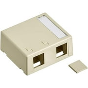 41089-2IP QuickPort Surface Mount Housing, 2-Port, Ivory, Includes 1 Blank QuickPort Insert