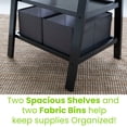 thumbnail image 5 of Little Partners Deluxe Learn 'N Play Toddler Easel for Kids, Two-Sided Art Center with Chalkboard, Magnetic Dry Erase Whiteboard, Paper Feed, Storage Bins, Paint Containers - Charcoal with Natural, 5 of 9