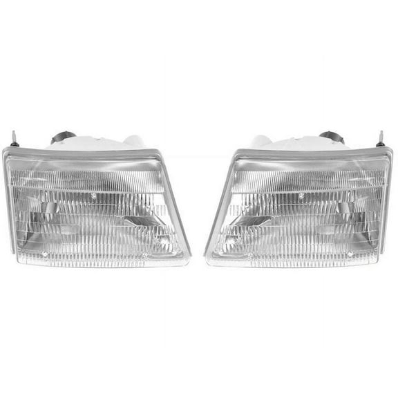 Headlight Assembly Set 2 Piece - Compatible with 1998 - 2000 Ford Ranger 1999