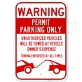 thumbnail image 1 of Permit Parking Only with Warning Sign,, 1 of 8