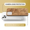 thumbnail image 6 of Case Yard Wooden Case Outside Soft TPU Silicone Slim Fit Shockproof Wood Phone Cover for Girls Boys Men and Women Supports Wireless Charging New Orleans Sugar Skull Design case for iPhone-12-Pro-Max, 6 of 7