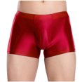 thumbnail image 3 of Jinhomg Mens Soft Underwear Stretchy Comfy Mid Waist Boxer Briefs Lightweight Elastic Waistband Boxers Everyday Underpants Clearance Items for Women Red L, 3 of 5