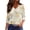 Beige, variant on JoveMarine Women's V-Neck 3/4 Sleeve Floral Print Top Casual Blouse with Slit Hem Spring Fall Fashion Tunic for Daily Wear Weekend Beige L