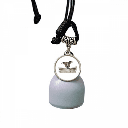 

Dog Pet Newspaper Read Art Deco Fashion Wind Chimes Bell Car Pendant