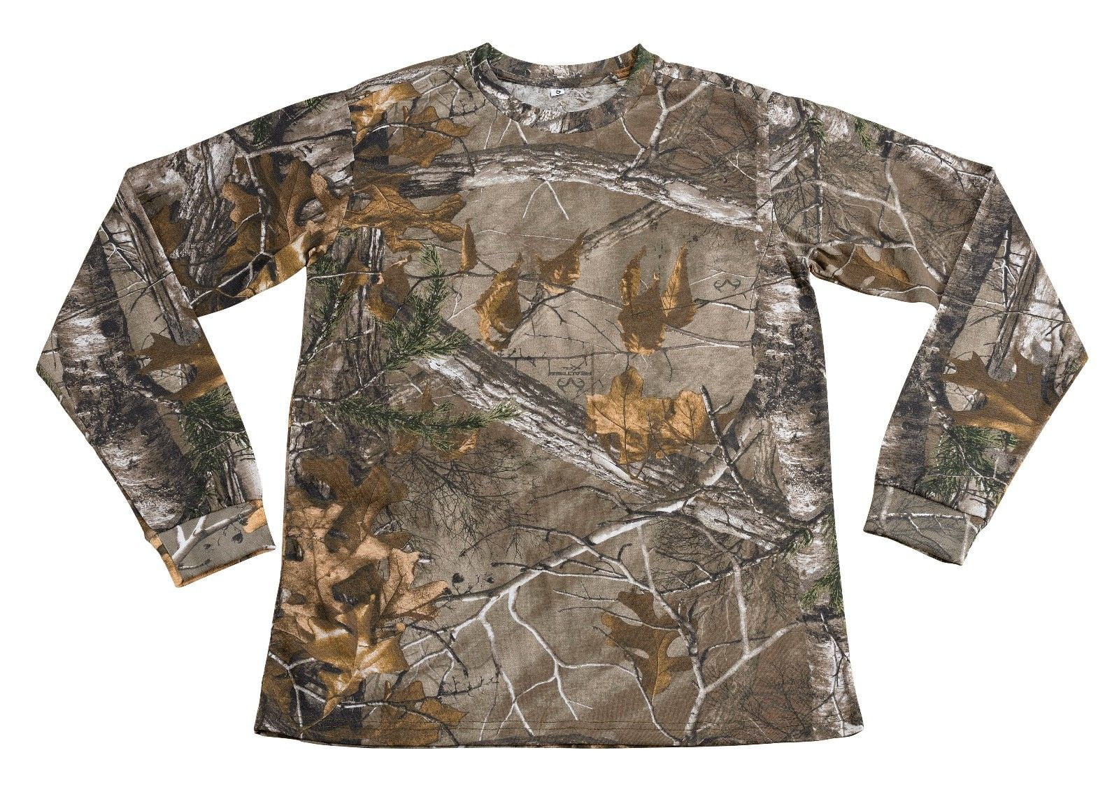 Shooting Fishing New Mens Camouflage Tree Print Hunting Long Sleeve Shirt 
