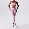thumbnail image 1 of Conjunto de yoga para gimnasio de color sólido, conjunto de yoga para mujer, conjunto de 2 piezas, chándal de entrenamiento, traje de fitness, leggings de cintura, 1 of 5