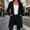 Black women long sleeve zip up coat a1, variant on Long Sleeve Hooded Zip-Up Coat for Women, Casual Open Front Basic Coverup, Soft Lightweight Everyday Fall Winter Outerwear, Gray S