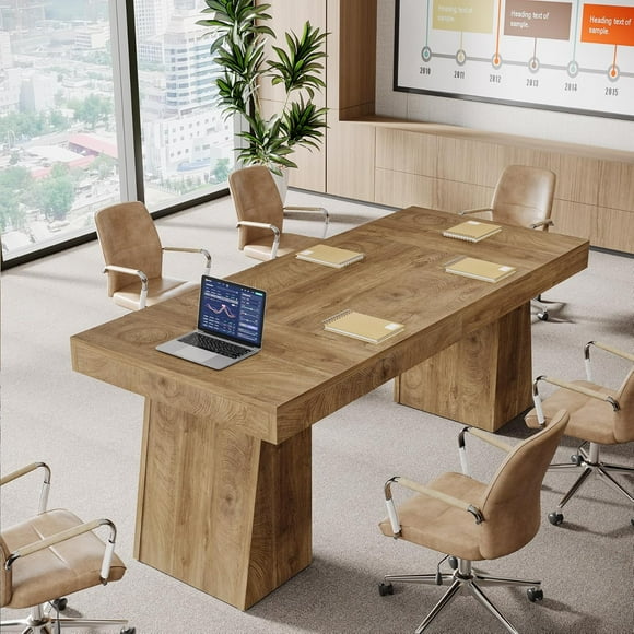 Table de Réunion Moderne pour 4 à 6 Personnes, Table de Conférence, Bureau de Séminaire en Bois Mobilier de Bureau