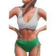 thumbnail image 2 of Femmes Froncé Dentelle Haut Taille Bikini Floral Cardigan Pompon Couvrir, 2 of 7