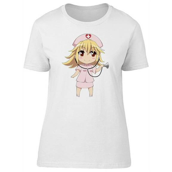Cartoon Nurse With A Stethoscope T-Shirt Women -Image by Shutterstock, Female Large