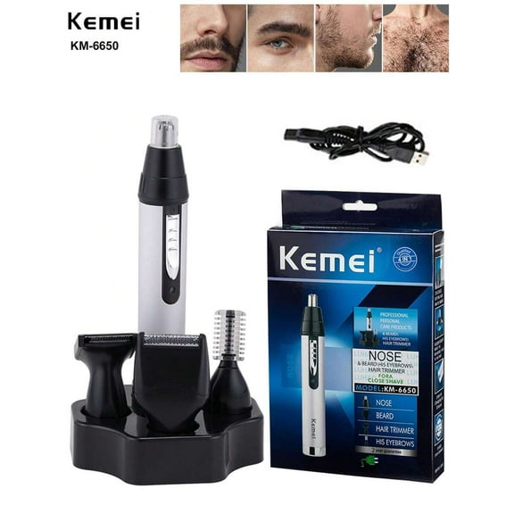 Kemei KM-6650 Multifuctional Nose Ear Hair Trimmer For Men Or Women Electric Rechargeable Face, Sideburn, Beard