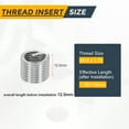 thumbnail image 2 of Uxcell 20pcs Wire Thread Inserts M12 x 1.75 x 1.5D Metric Helical Threaded Sleeve, 2 of 7