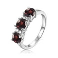thumbnail image 3 of Garnet Three Stone Ring Silver, 3 of 10
