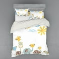 thumbnail image 2 of Ambesonne Cartoon Bedding Set 3 Pcs, Jolly Jungle Creatures, Twin XL, Pale Green Pale Blue, 2 of 3
