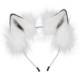 thumbnail image 2 of Peluche Orejas sintética Diadema Disfraces Disfraz Pinza de pelo Regalo Halloween Cosplay Rendimiento Vestir Espectáculos Blanco Colco Sombreros, 2 of 7