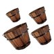 thumbnail image 1 of 4pcs Carbonized Wood Flower Boxes for Garden & Home – Durable Rustic Dark Brown Plant Pots for Arrangements, 1 of 1