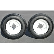 Antego Tire and Wheel 2-Pack Antego Trailer Tire on Rim 480-8 4.80-8 Load C 4 Lug White Wheel