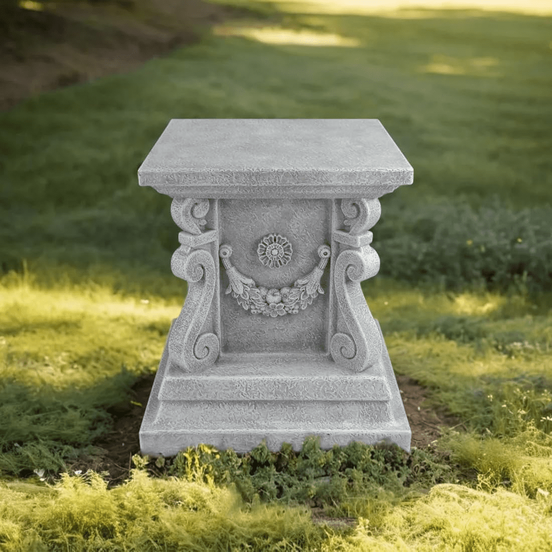 Square Garden Pedestal Sculpture Plinth Base Riser Pedestal Statuary Stand Outdoor Decor, Indoor Outdoor Sculptural Garden Plinth Base Statue Riser Home Decoration