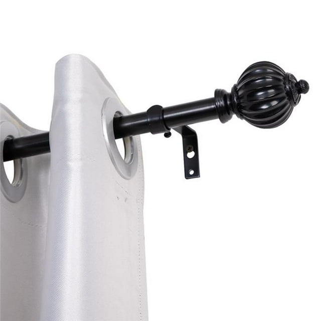 Utopia Alley D48Z Tringles à Rideaux Décoratives Simples Réglables de 0,75 Po pour Fenêtres de 86 à 120 Po - Noir