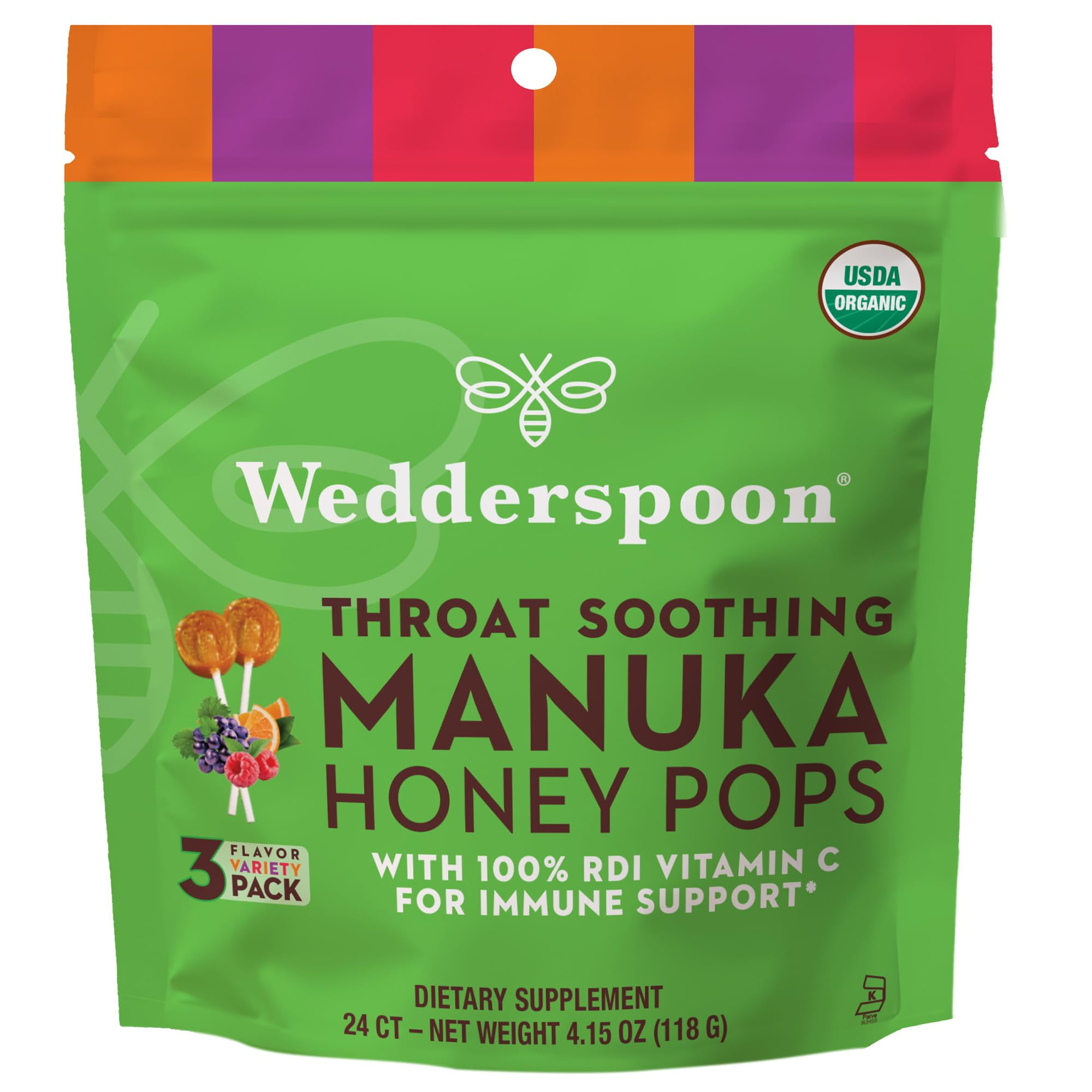 Wedderspoon Raw Manuka Honey KFactor 16 (35.2 Oz) & Lemon Bee Propolis Drops (4 Oz) Bundle - New Zealand Honey