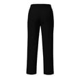 thumbnail image 5 of Cropped Pants Women Elastic Waist, Straight Leg Casual ankle length Trousers with Pockets for Everyday Summer travel Black XL, 5 of 6