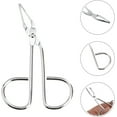 thumbnail image 4 of Flat Tip Tweezer 1Pcs Stainless Steel Eyebrow Tweezers Flat Tip Tweezers Hair Plucker Facial Hair Plucker Eyebrow Remover for Men Women Silver Scissor Handle Twizer, 4 of 5