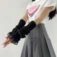 thumbnail image 5 of YooGuoGuo Cute Y2K Lace Arm Warmers Kawaii Half Finger Adorable Accesspties for Teen Girl Glove Gyaru Arm Sleeve Harajuku, 5 of 6